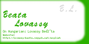 beata lovassy business card